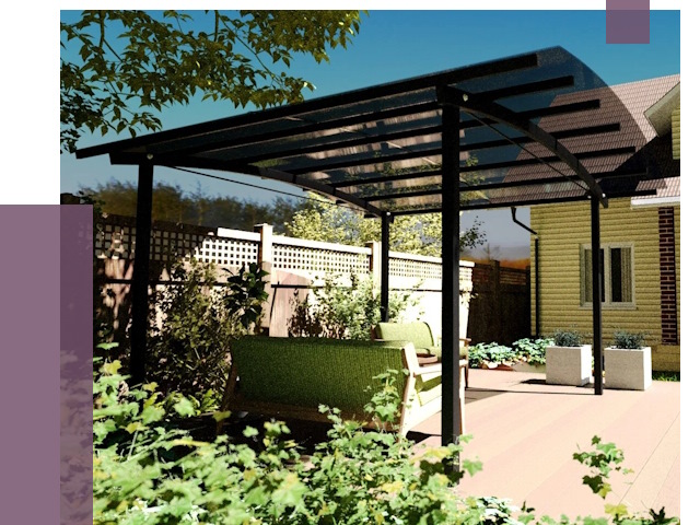 Навесы для террасы в Одинцове от 13204 руб. под ключ | ПРОЛЁТ-Днц