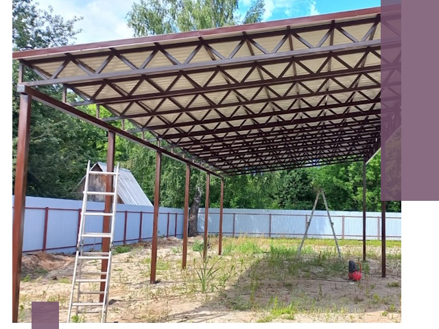 Односкатные навесы под ключ в Одинцове — изготовление и монтаж