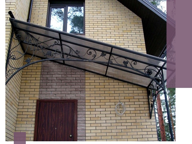 Односкатные козырьки из металла под ключ в Одинцове